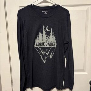 Eddie Bauer Men's Charcoal Forest Graphic Long Sleeve Tee